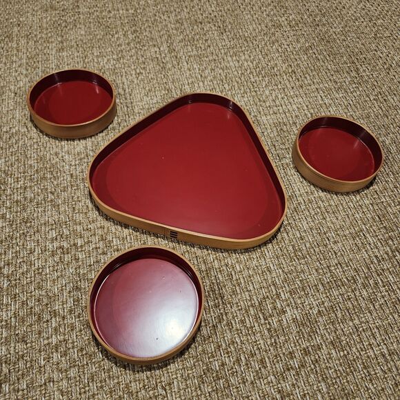 Vintage Odate Magewappa Lacquered Bentwood Dish Plate Tray Japan - Picture 2 of 11